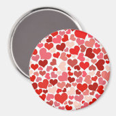可愛いモダン赤いハート マグネット (正面/裏面)