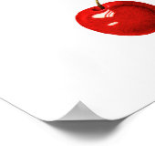 可愛いモダン赤かわいらしさくらんぼおもしろい表チャートシート ポスター (角)