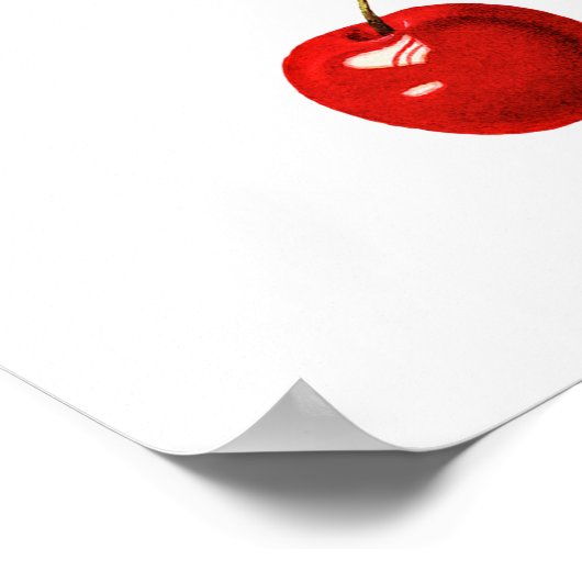 可愛いモダン赤かわいらしさくらんぼおもしろい表チャートシート ポスター (角)