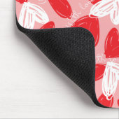 可愛いモダン赤と白ハート マウスパッド (コーナー)