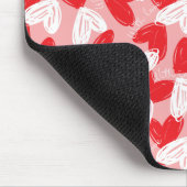 可愛いモダン赤と白ハート マウスパッド (コーナー)