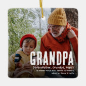 可愛いモダンGRANDPA定義2フォトクリスマス セラミックオーナメント (正面)