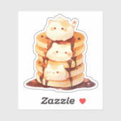 可愛いモチキャッツとチョコレートパンケーキステッカー シール (シート)