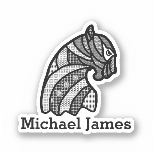 可愛いモデラムブラックパンサー名の追加 シール (正面)