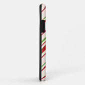 可愛いモノグラムのストライプの赤と緑の脚本 Case-Mate iPhoneケース (裏面/右)