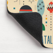 可愛いモノグラムのレトロなパターンオーナメントベージュ マウスパッド (コーナー)