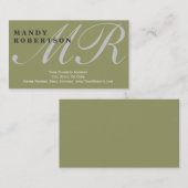 可愛いモノグラムインテリアデザイナー名刺 名刺 (正面/裏面)