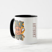 可愛いモノグラム漫画のアートワークのカボチャのレトロ マグカップ (正面左)