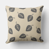 可愛いモノグラム葉柄ベージュランバーピロー クッション (裏面)