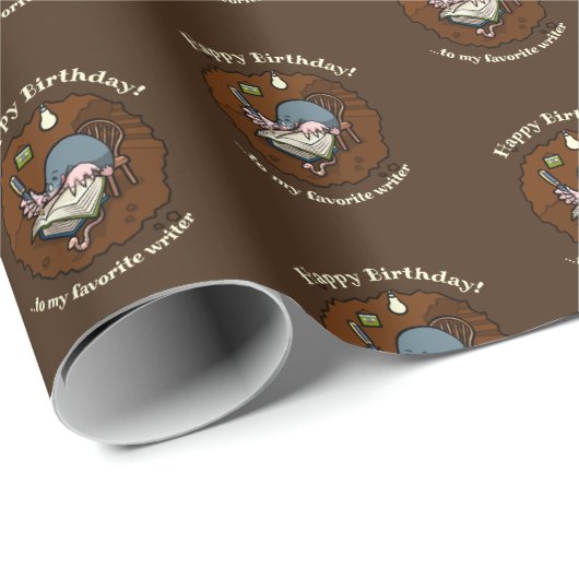 可愛いモルハッピーバースデーお気に入りのライター漫画 ラッピングペーパー (ロールコーナー)