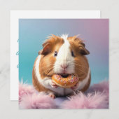 可愛いモルモットとドナッツパステルグラデーション (正面/裏面)