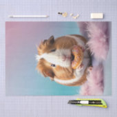 可愛いモルモットとドナッツパステルグラデーション 薄葉紙 (クラフト)