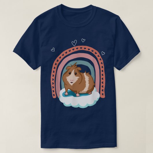 可愛いモルモットboho rainbow gift Tシャツ (デザイン正面)