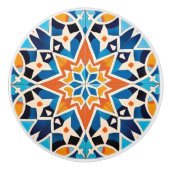 可愛いモロッコフェイクタイルスタイル セラミックノブ (正面)