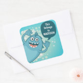 可愛いモンカスタムスター文字キッズシール スクエアシール (封筒)