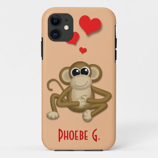 可愛いモンキーラブパーソナライズされたiPhone 5ケース Case-Mate iPhoneケース (裏面)