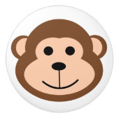 可愛いモンキーワイルドワンジャングルサファリ動物マンガ セラミックノブ (正面)