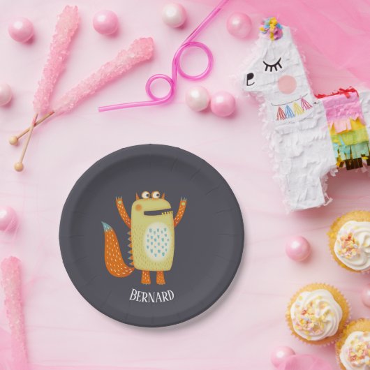 可愛いモンスタパーソナライズされたー ペーパープレート (パーティー)