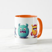 可愛いモンスターオレンジ マグカップ (正面右)