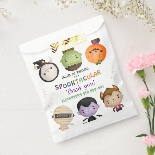 可愛いモンスターキッズコスチュームハロウィーン誕生日パーティー フェイバーバッグ (封をした状態)