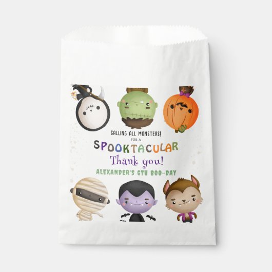 可愛いモンスターキッズコスチュームハロウィーン誕生日パーティー フェイバーバッグ (正面)