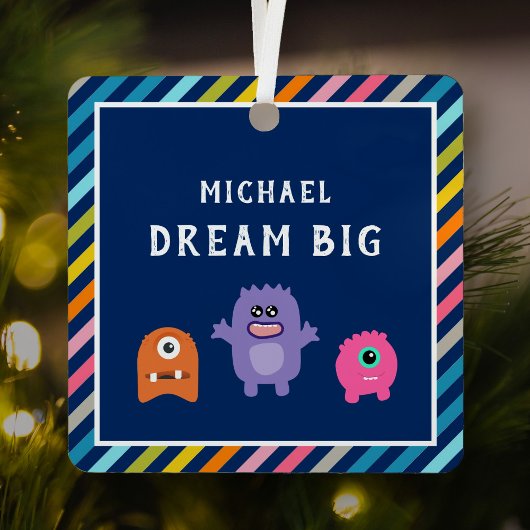 可愛いモンスターズカラフルドリームビッグキッズルーム メタルオーナメント