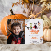 可愛いモンスターズ衣装パーティー男の子の誕生日 招待状