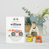 可愛いモンスタートラックバッシュレースフォト子供の誕生日 招待状 (スタンド正面)