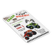 可愛いモンスタートラック子供の誕生日フレキシブルカード マグネット (右側)