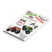 可愛いモンスタートラック子供の誕生日フレキシブルカード マグネット (左側)