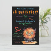 可愛いモンスターバッシュハロウィーンの衣装パーティー 招待状 (スタンド正面)
