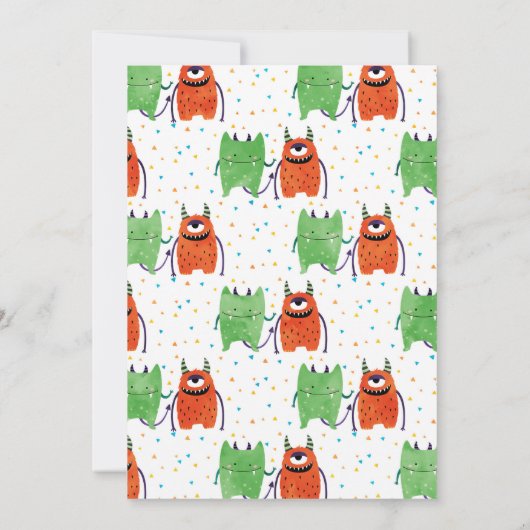 可愛いモンスターバースデーパーティー 招待状 (裏面)