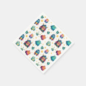 可愛いモンスターパターンキッズ誕生日パーティー スタンダードカクテルナプキン (角)