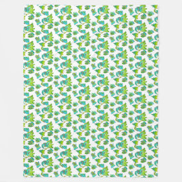 可愛いモンスターママと子供 フリースブランケット