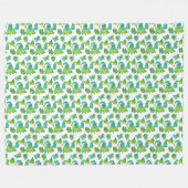 可愛いモンスターママと子供 フリースブランケット (正面(横))