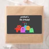 可愛いモンスター誕生日ウォーターボトルラベル ラベル (インサイチュ)