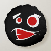 可愛いモンスター顔パターンライセンスプレートフレーム ラウンドクッション (裏面)
