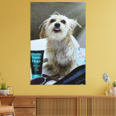 可愛いモーキーパピーおもしろいドッグ40" x 60"キャンバス印刷 キャンバスプリント (インサイチュ (リビング))