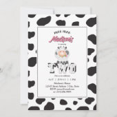 可愛いモー私は2牛のプリントファーム誕生日写真 招待状 (正面)