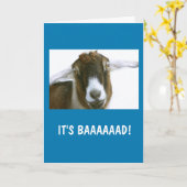 可愛いヤギ恋しく思「あなた!」 カード (黄色い花)