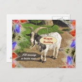可愛いヤギ抽象芸術枠ハッピーバースデー葉書 ポストカード (正面/裏面)