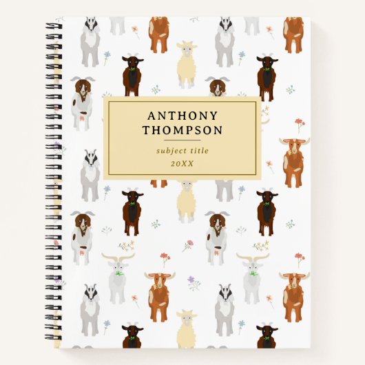 可愛いヤギ農場動物フォトキープサキーアルバム ノートブック (正面)