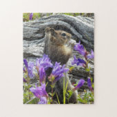 可愛いヤマリスとワイルドフラワー自然 ジグソーパズル (縦)