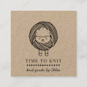 可愛いヤーン手作りニットグッズ筏 スクエア名刺 (正面)