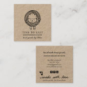 可愛いヤーン手作りニットグッズ筏 スクエア名刺 (正面/裏面)