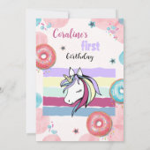 可愛いユニコーンで誕生日に招待。 招待状 (裏面)