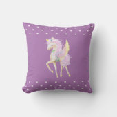 可愛いユニコーンのイメージの装飾枕。 クッション (正面)