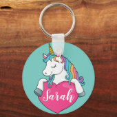 可愛いユニコーンカスタムのキーチェーン女の子の名前 キーホルダー (正面)