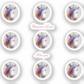 可愛いユニコーンカスタム製ビニールシール シール (正面)