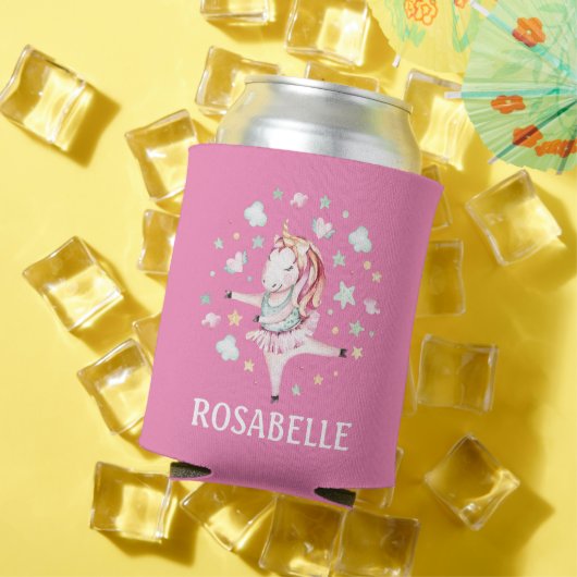 可愛いユニコーンガーリーバレリーナPInk Kids 缶クーラー (インサイチュ 夏)